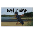 Black and  Tan Coonhound Welcome Mat