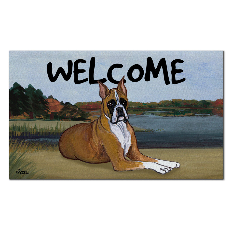 Boxer Lying Welcome Mat