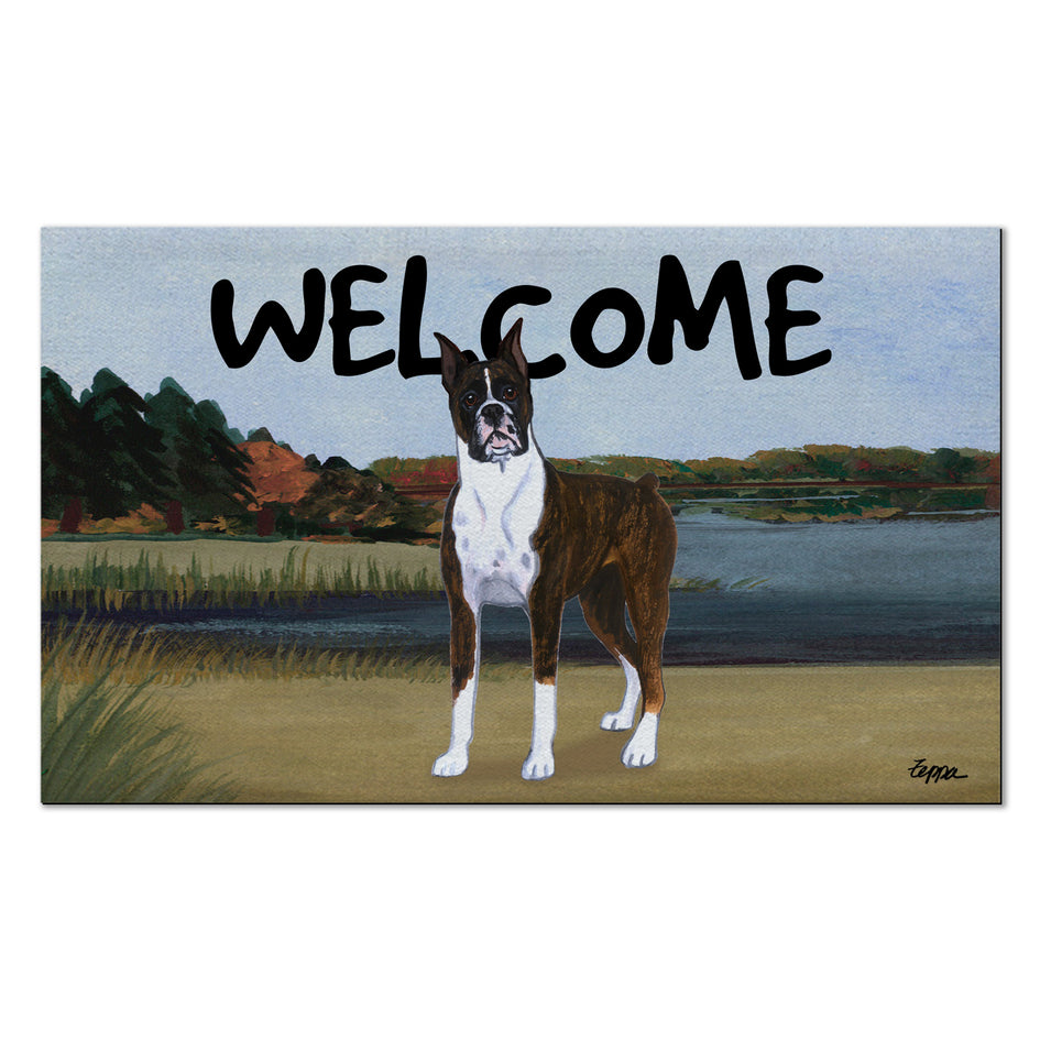 Boxer Standing Welcome Mat