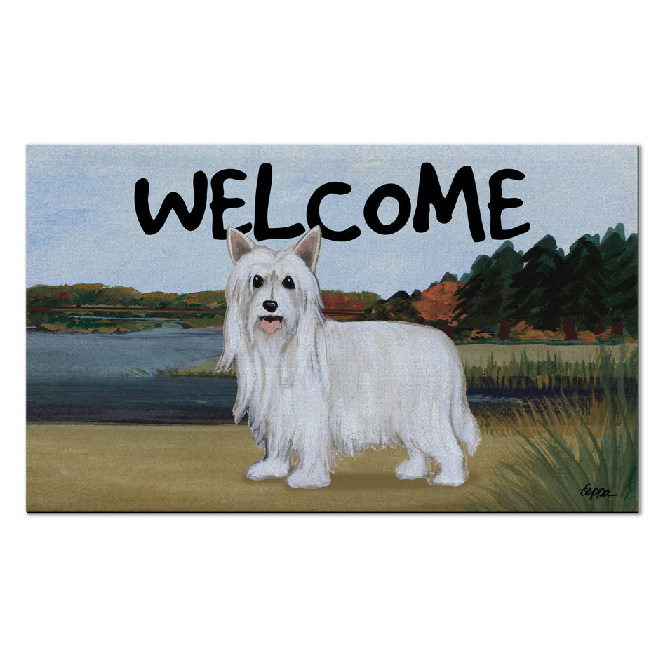 Chinese Crested Powderpuff Welcome Mat