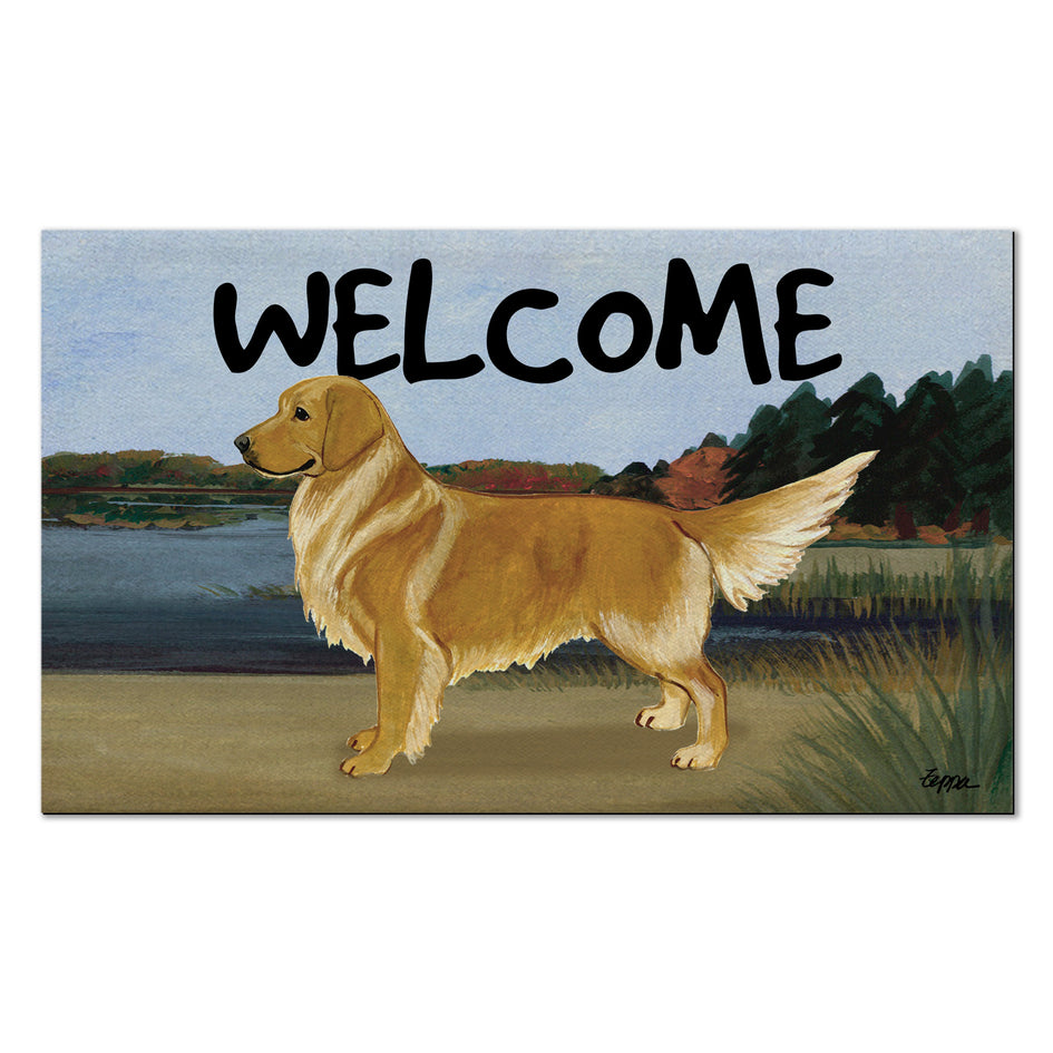 Golden Retriever Welcome Mat