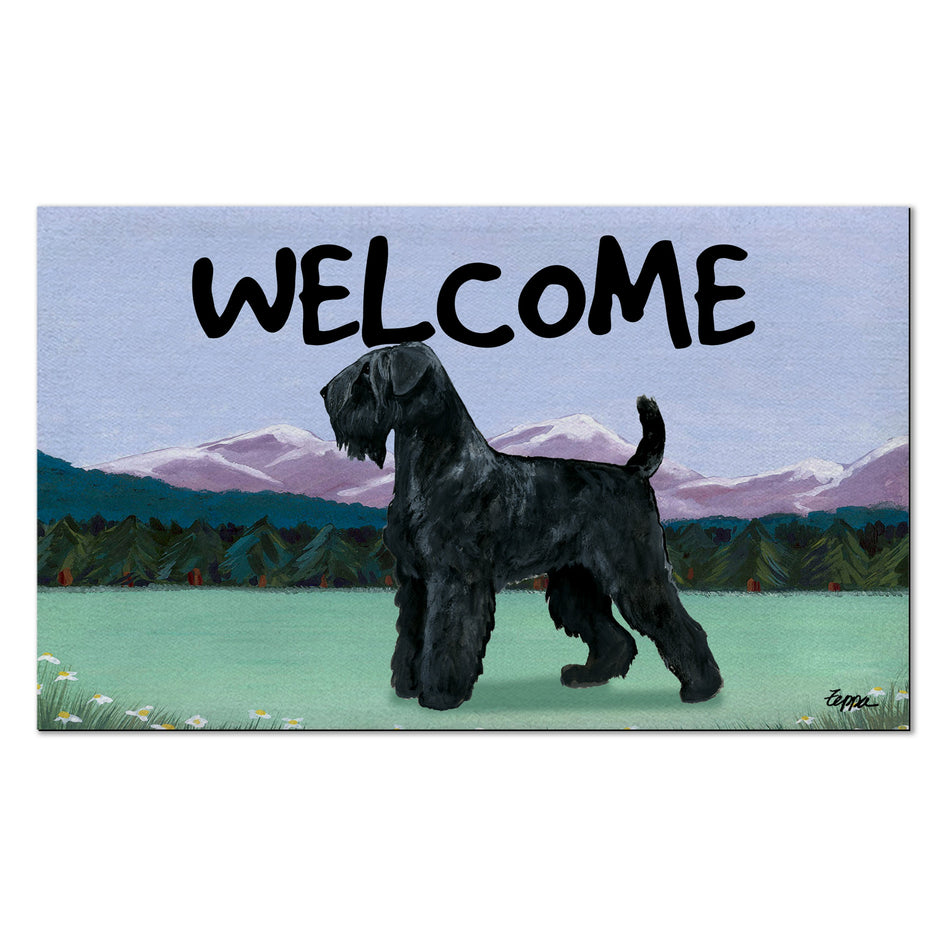 Black Russian Terrier Welcome Mat