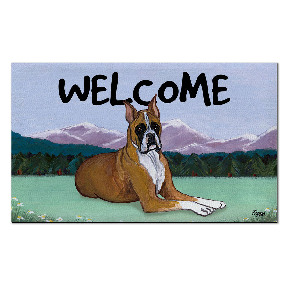 Boxer Lying Welcome Mat