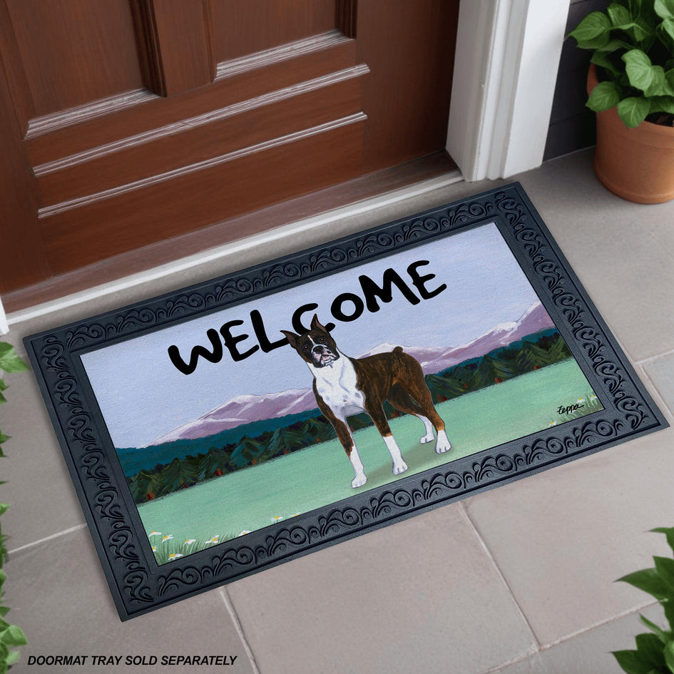 Boxer Standing Welcome Mat