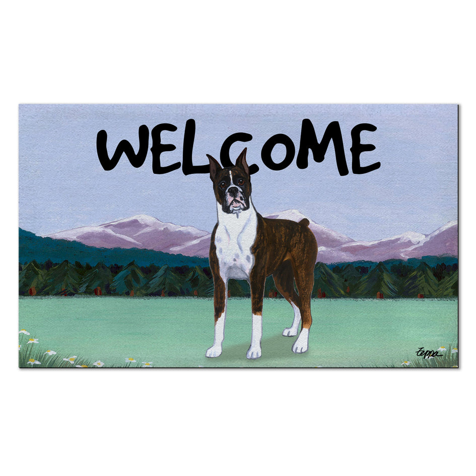 Boxer Standing Welcome Mat