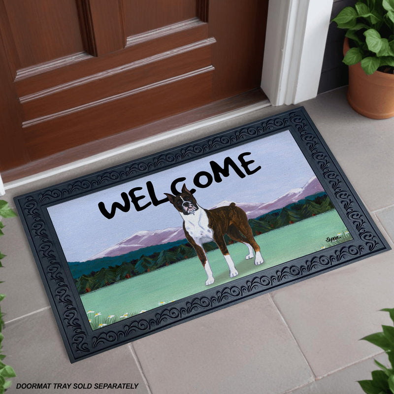 Boxer Standing Welcome Mat