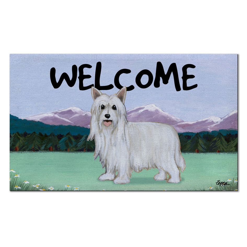 Chinese Crested Powderpuff Welcome Mat