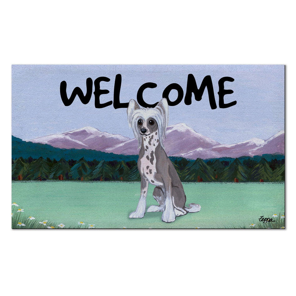 Chinese Crested Welcome Mat