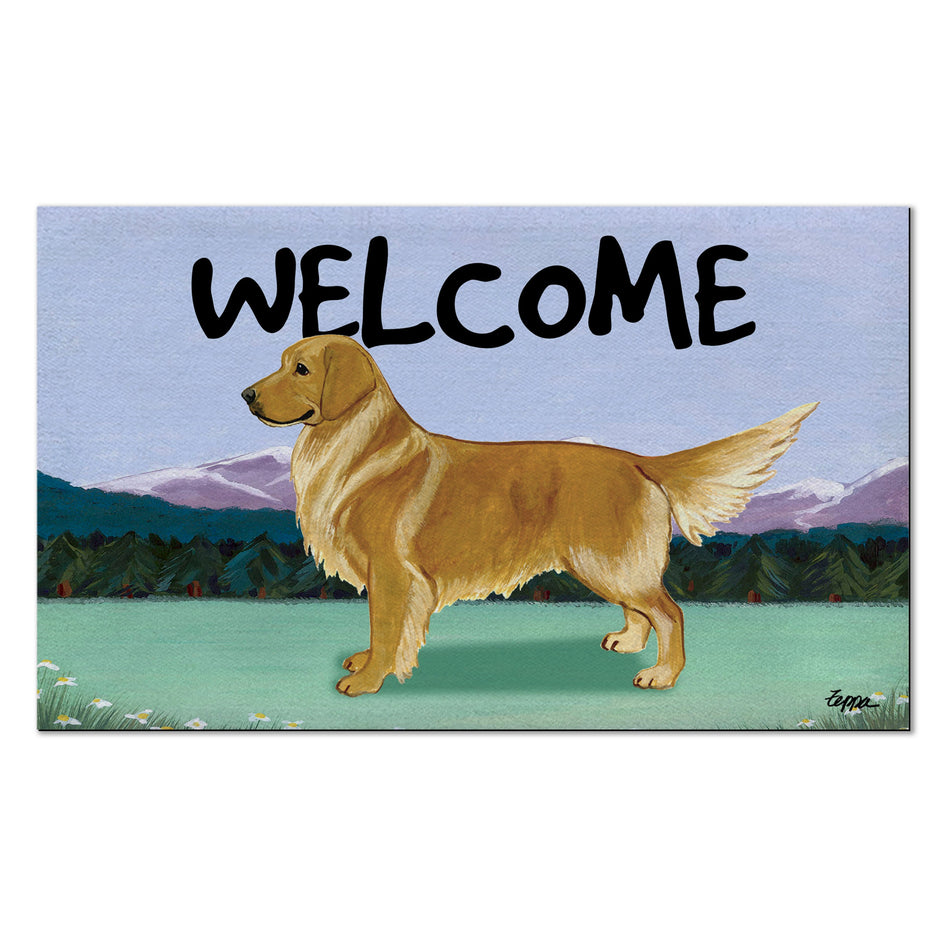 Golden Retriever Welcome Mat