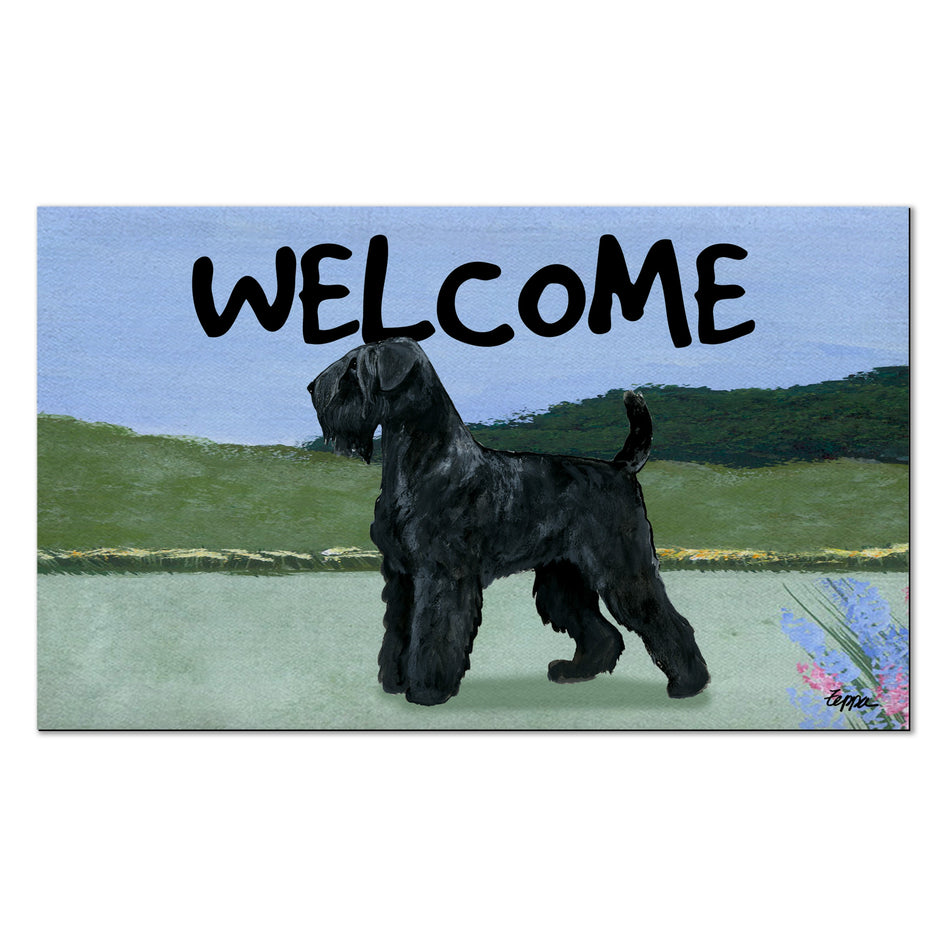 Black Russian Terrier Welcome Mat