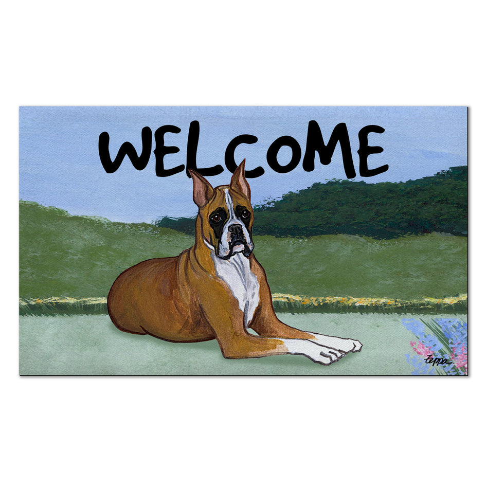 Boxer Lying Welcome Mat