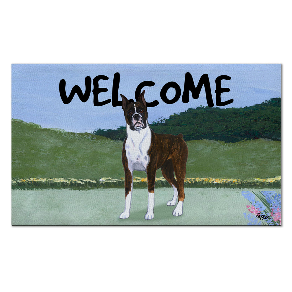 Boxer Standing Welcome Mat