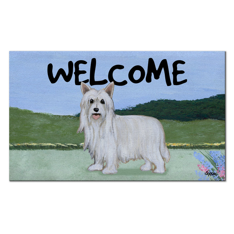 Chinese Crested Powderpuff Welcome Mat