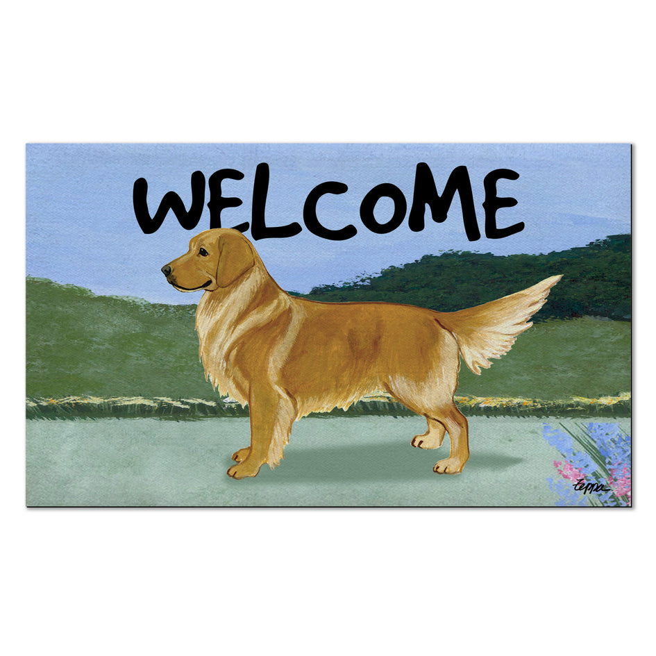 Golden Retriever Welcome Mat