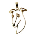 Whippet in 14K Gold Silhoutte Head Pendant