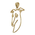 Whippet in 14K Gold Silhoutte Head Pendant
