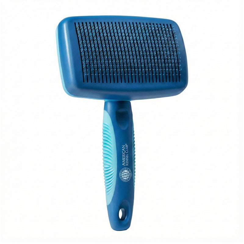 American Kennel Club AKC Self-Cleaning Pet Grooming Slicker Brush for Cats and Dogs, All Breeds and Coat Types