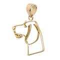 Dachshund (Wirehaired) in 14K Gold Silhouette Head Pendant