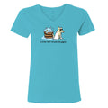A Little Fluff Around the Edges  - Ladies T-Shirt V-Neck