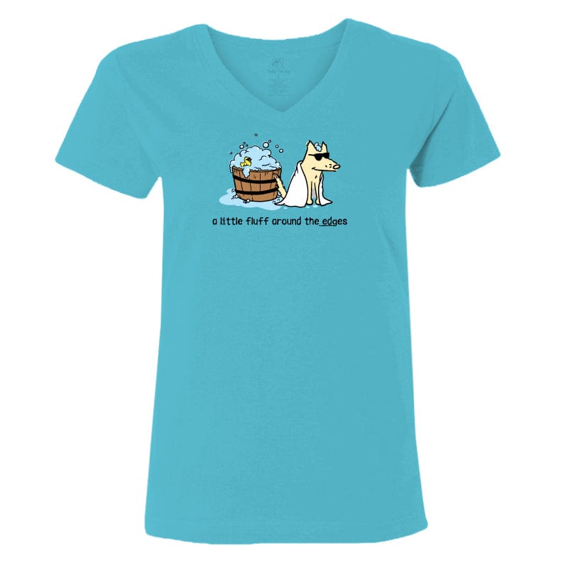 A Little Fluff Around the Edges  - Ladies T-Shirt V-Neck