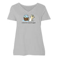 A Little Fluff Around the Edges  - Ladies Curvy V-Neck Tee