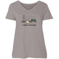 A Walk in the Park - Ladies Curvy V-Neck Tee