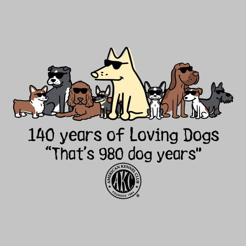 140 Years of Loving Dogs - Ladies T-Shirt V-Neck | AKC Shop