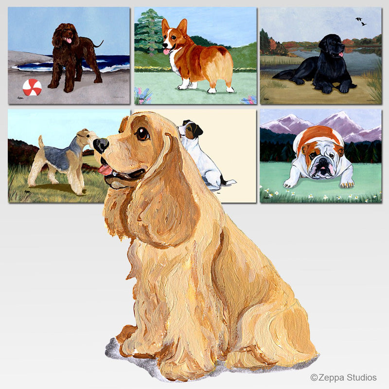 American Cocker Spaniel Scenic Cutting Board