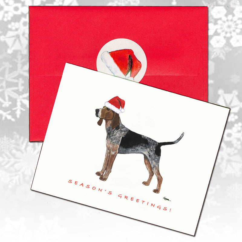 American English Coonhound Christmas Note Cards