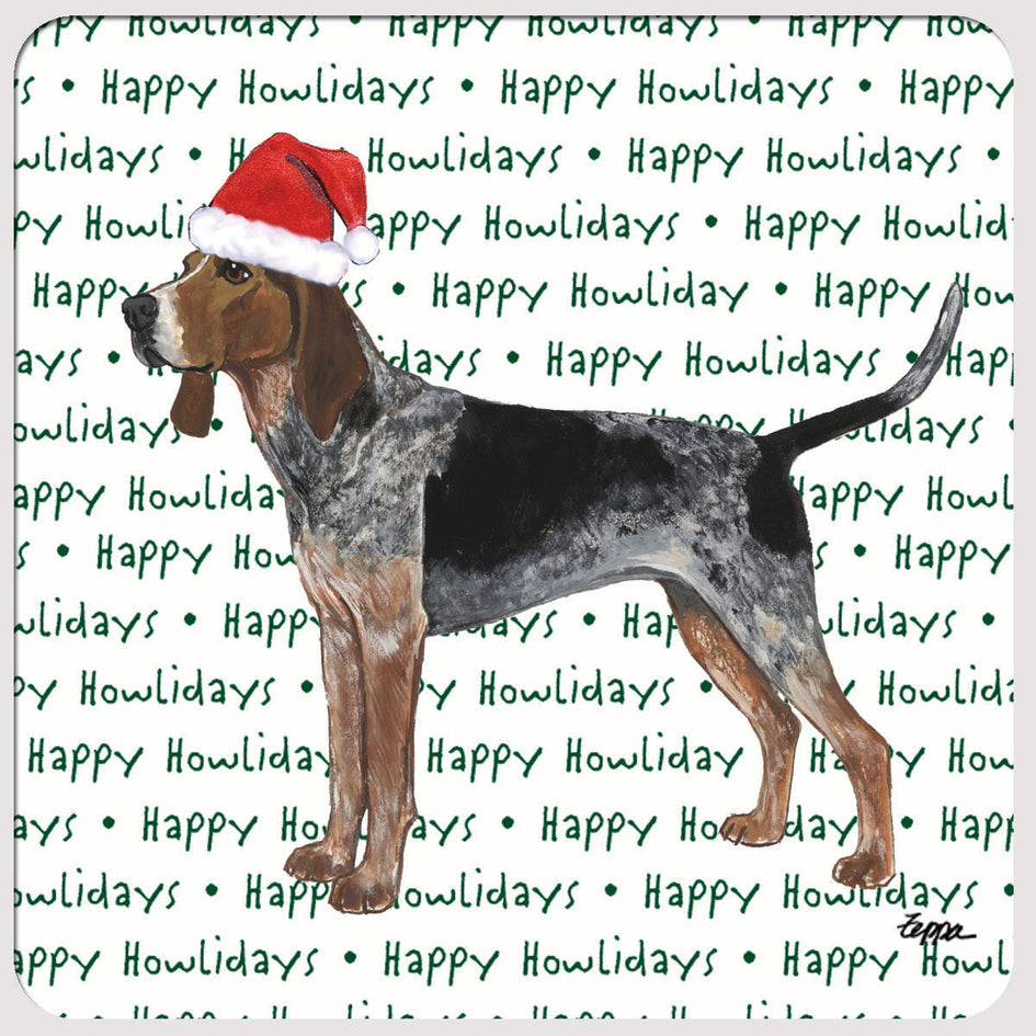 American English Coonhound "Happy Howlidays" Coaster