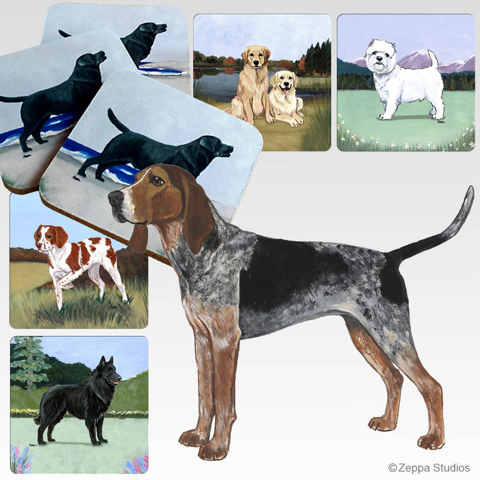 American English Coonhound Scenic Square Coaster