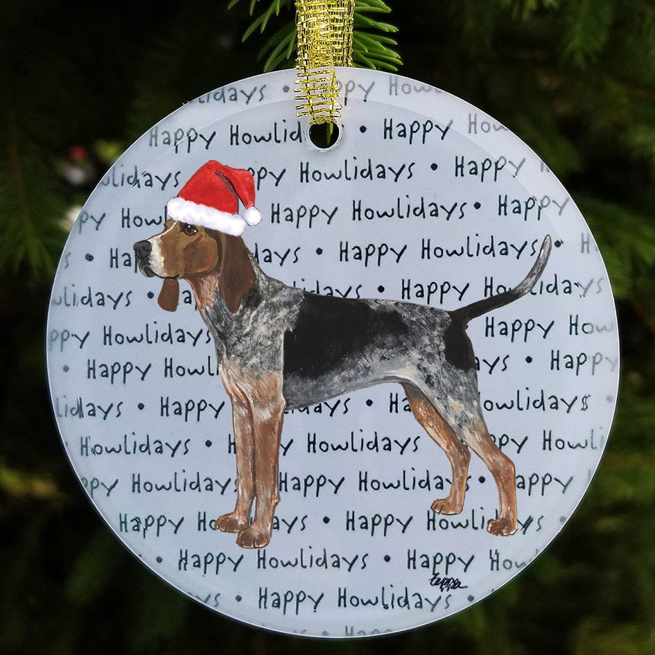 American English Coonhound "Happy Howlidays" Ornament