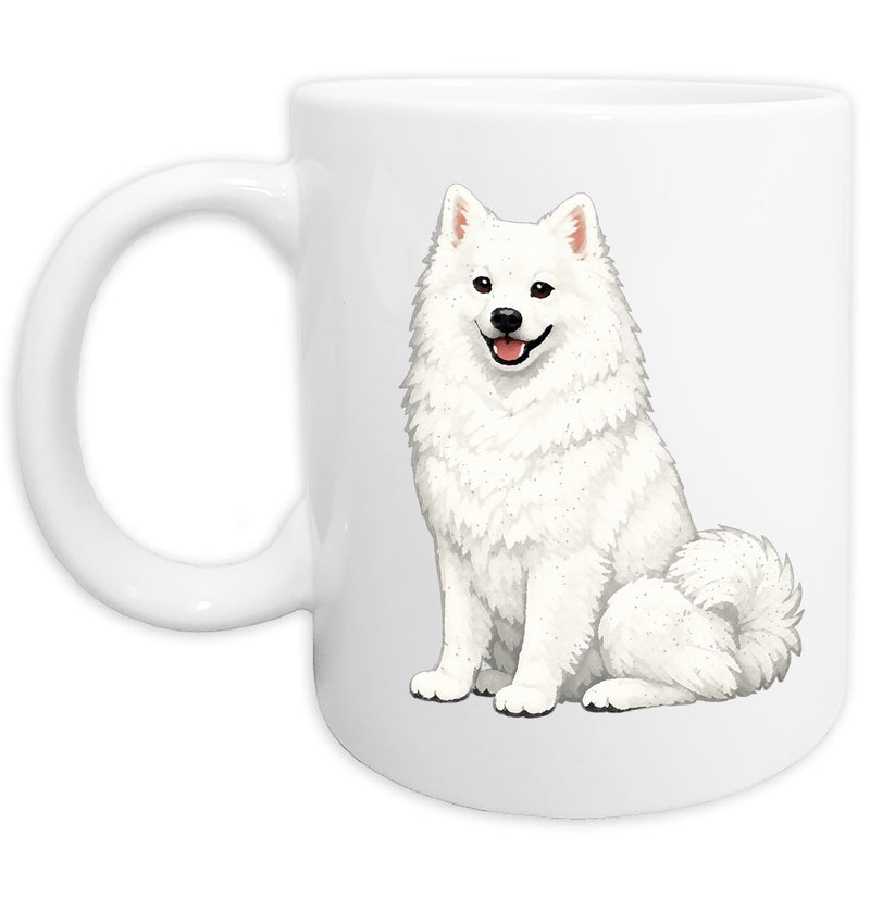 American Eskimo Dog Watercolor - Ceramic Mug