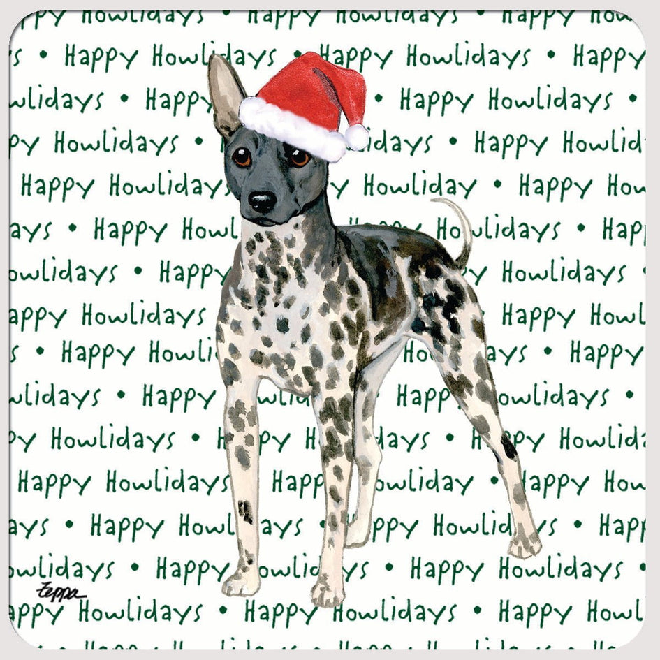American Hairless Terrier "Happy Howlidays" Coaster