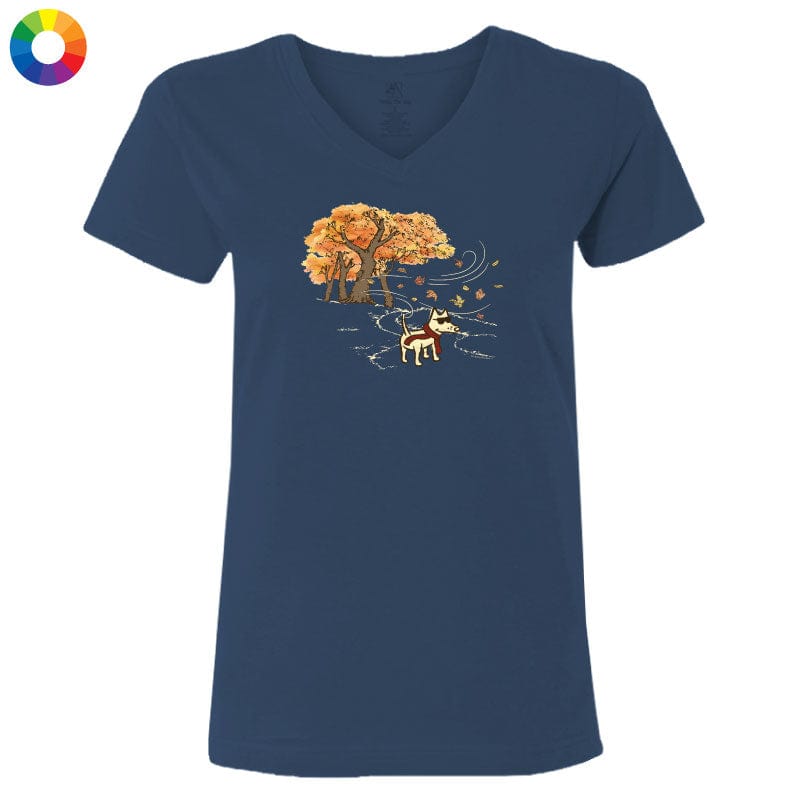 Autumn Trails  - Ladies T-Shirt V-Neck