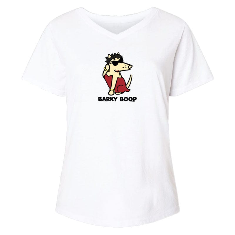 Barky Boop - Ladies Curvy V-Neck Tee