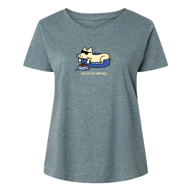 Bed and Breakfast - Ladies Curvy V-Neck Tee