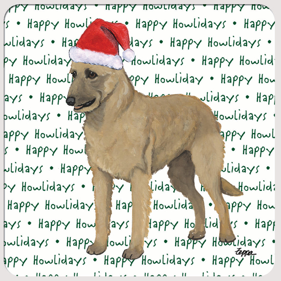 Belgian Laekenois "Happy Howlidays" Coaster