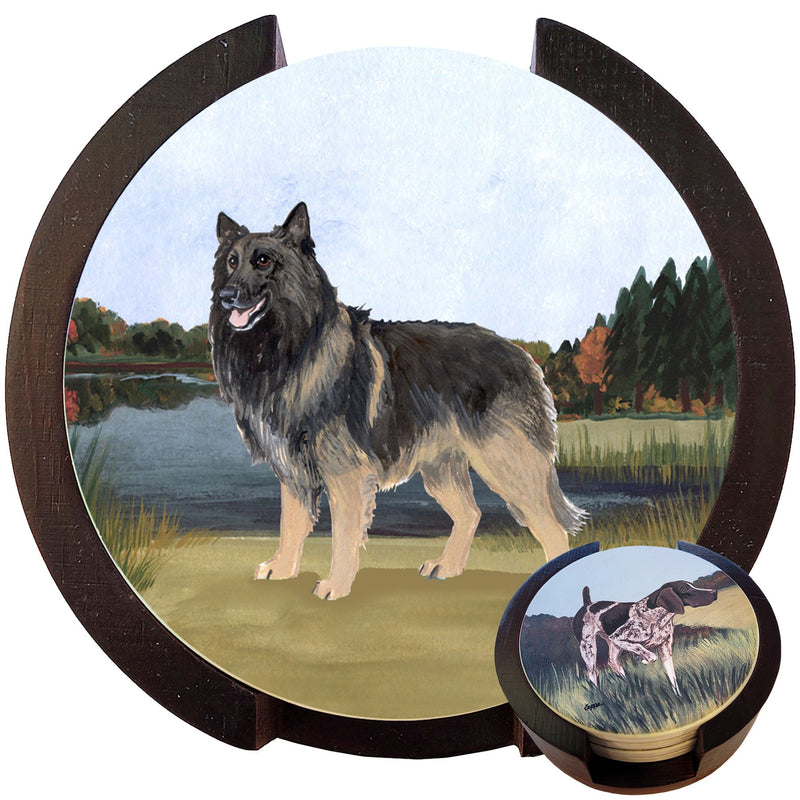 Belgian Tervuren Scenic Bisque Coaster Set