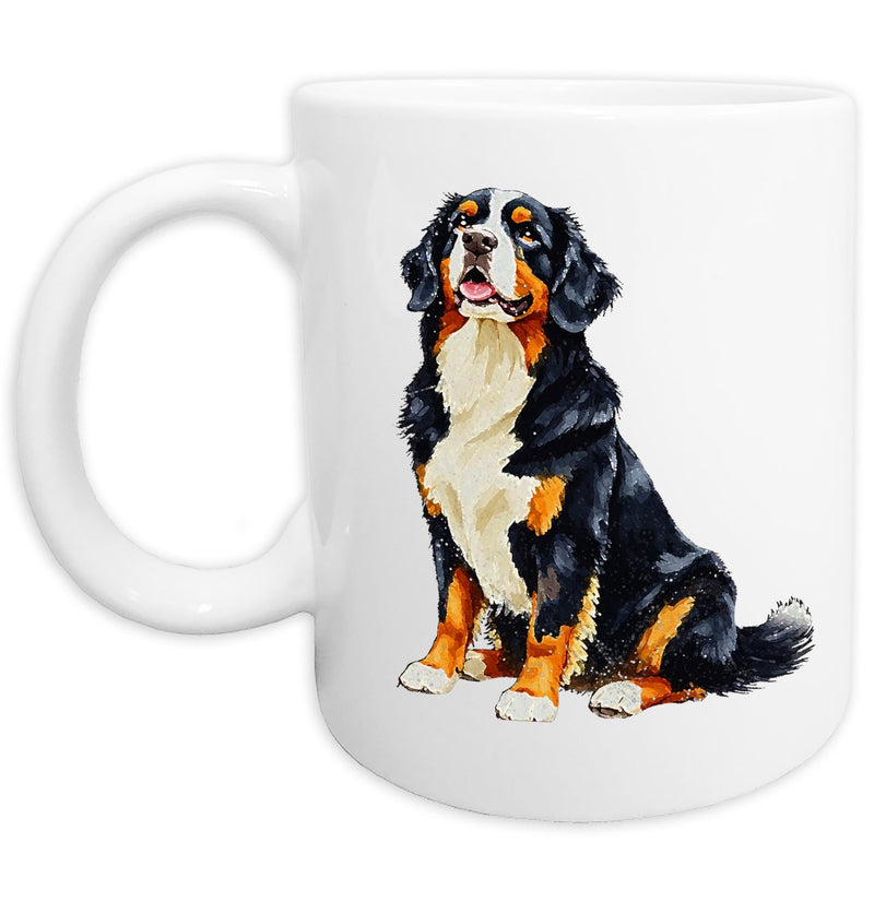 Bernese Mountain Dog Watercolor - Ceramic Mug
