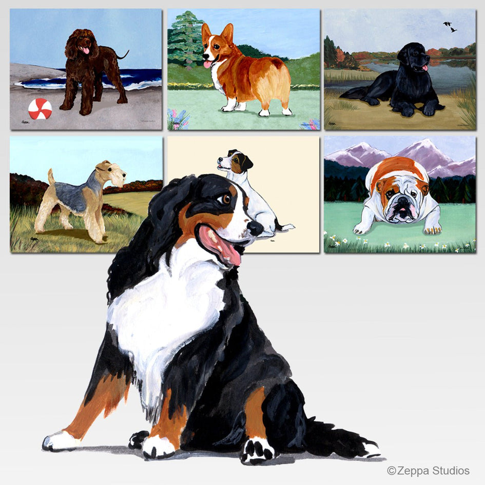 Bernese Mountain Dog Scenic Cutting Board