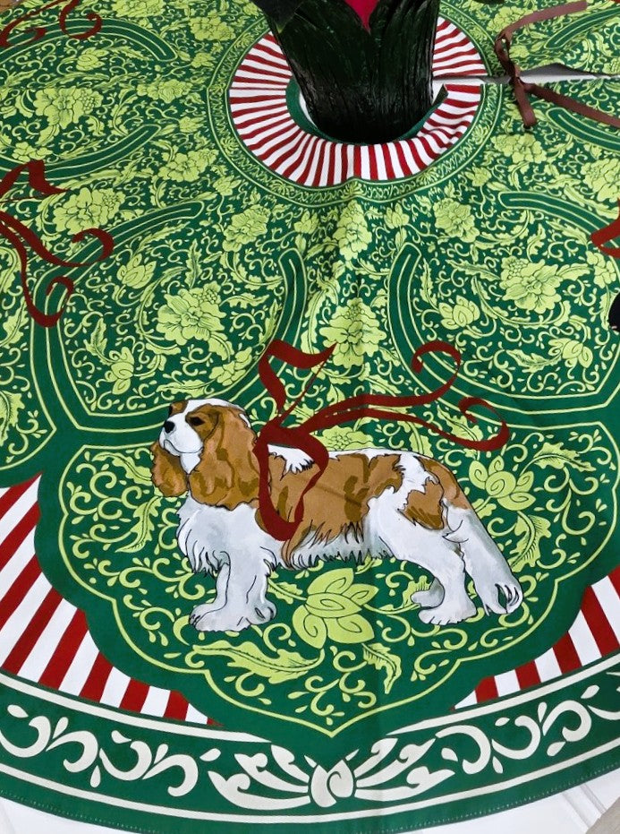Cavalier King Charles  Spaniel Christmas Tree Skirt