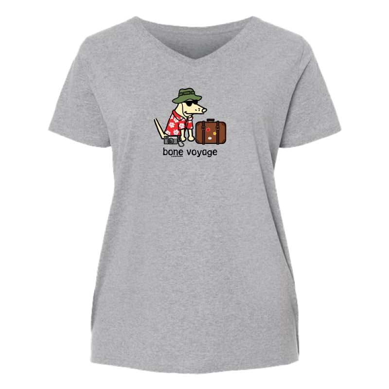 Bone Voyage - Ladies Curvy V-Neck Tee