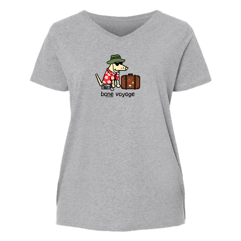 Bone Voyage - Ladies Curvy V-Neck Tee