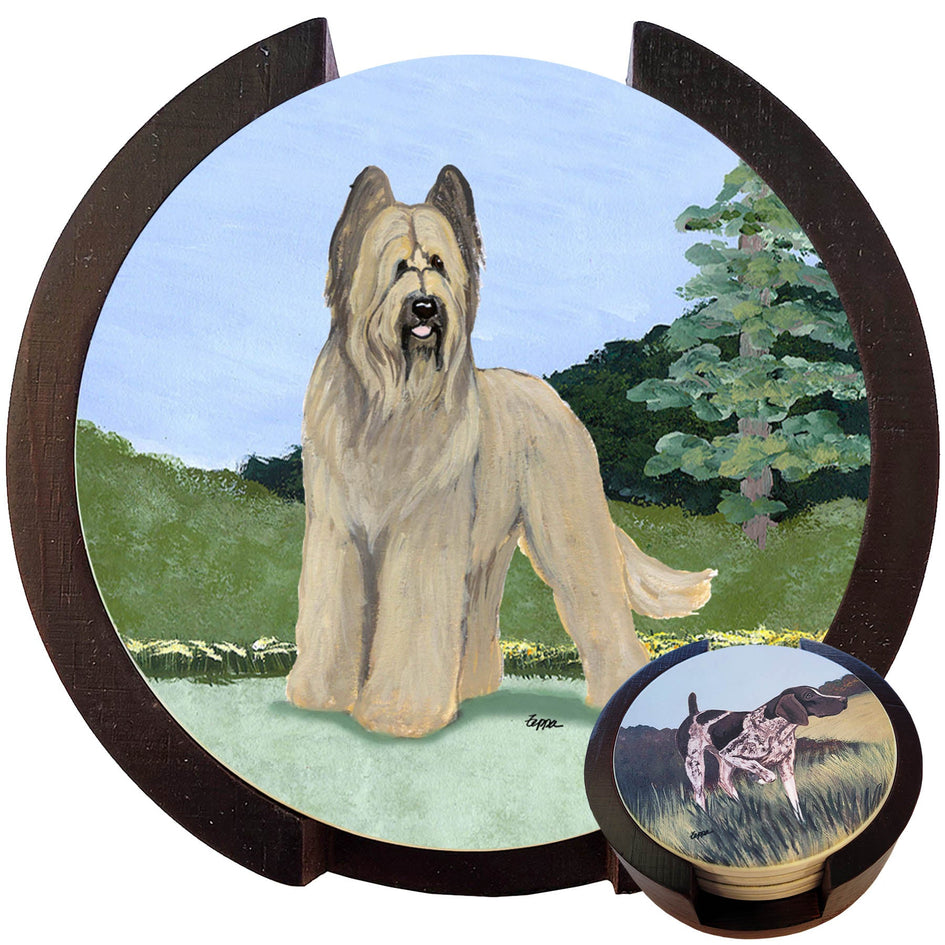 Briard Scenic Bisque Coaster Set