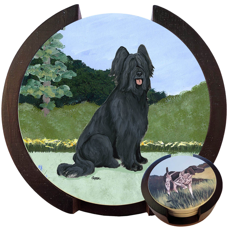 Briard Scenic Bisque Coaster Set