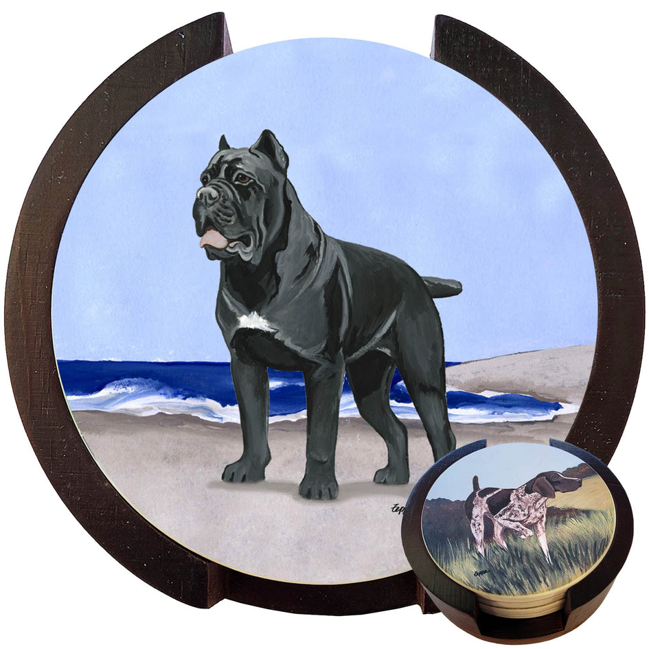 Cane Corso Scenic Bisque Coaster Set