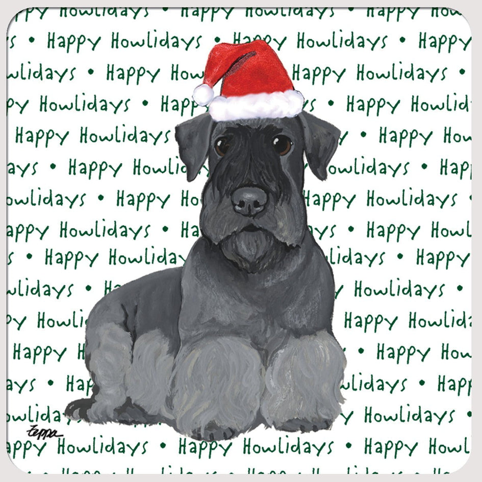 Cesky Terrier "Happy Howlidays" Coaster