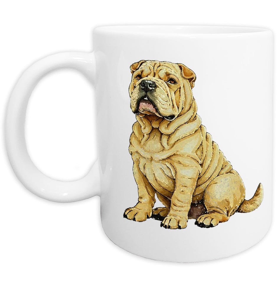 Chinese Shar-Pei Watercolor - Ceramic Mug