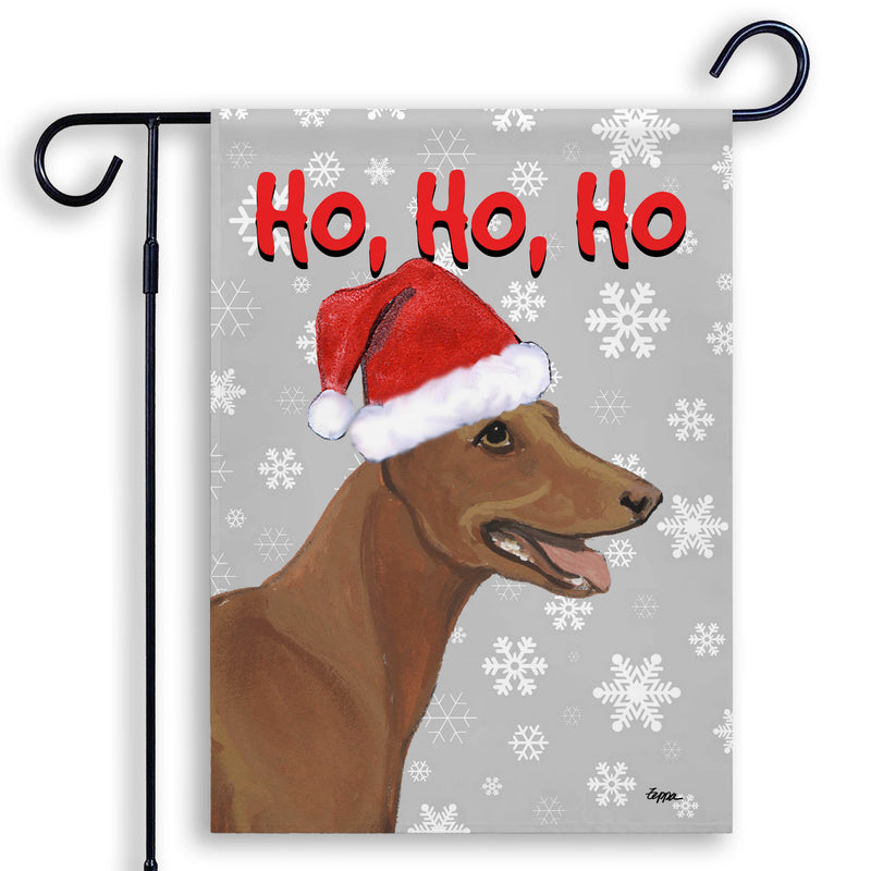 Cirneco dell'Etna Ho Ho Ho Holidays Garden Flag
